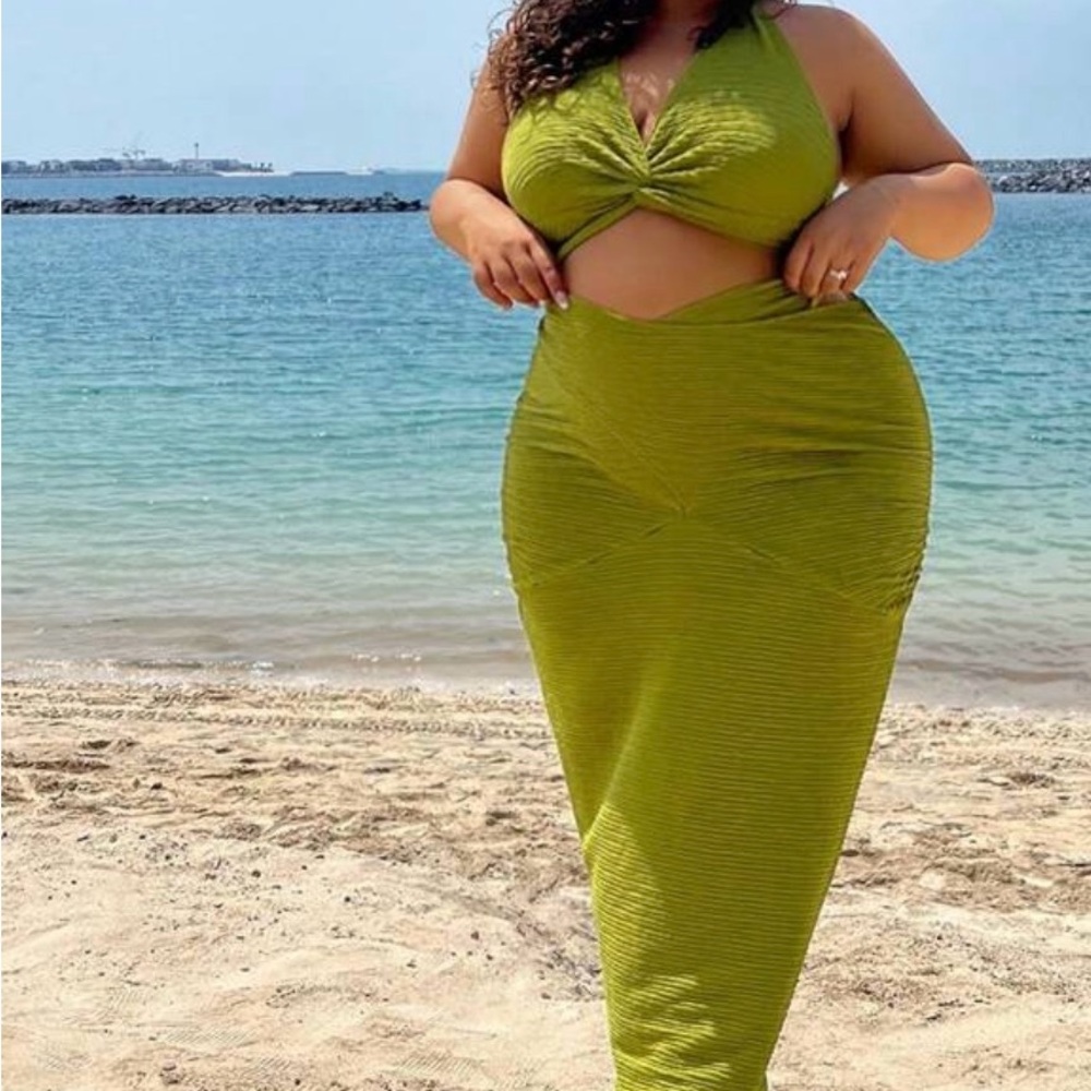 Sexy two piece green outfit